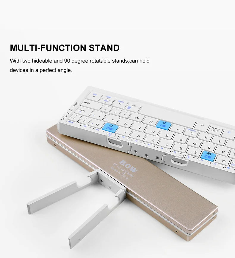 Ultra-Mini Folding Bluetooth Keyboard | 3-Device Wireless Pocket Keyboard