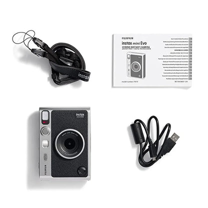FUJIFILM Instax Mini EVO Instant Film Retro Camera Black , Brown Bare Metal Imaging Retro For 3 Inches Photographic Paper