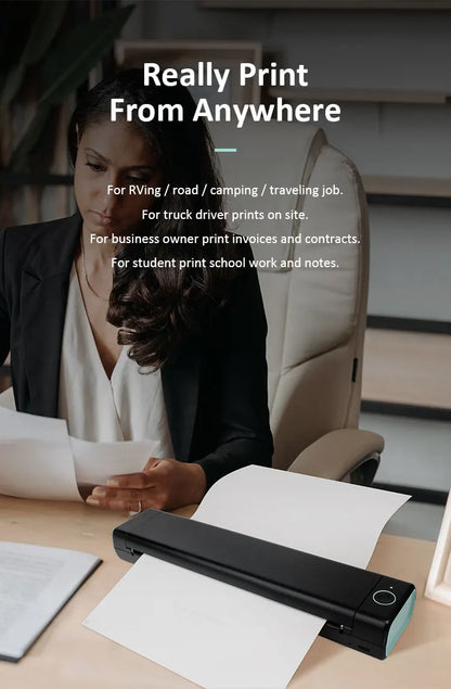 Ultra-Slim A4 Thermal Printer – Print Anywhere, Zero Ink Needed