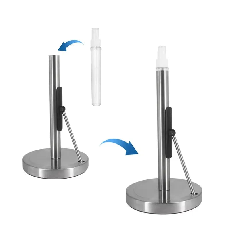 Stainless steel tissue holder with spray bottle Modern freestanding tissue holder for home kitchens