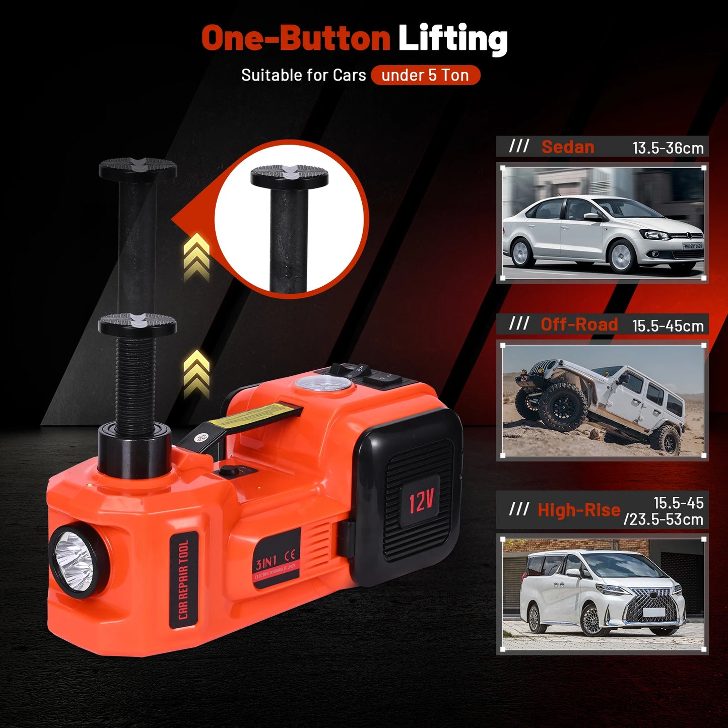 Flat tire? Fix it in minutes with this 3-in-1 electric car jack 🔧⚡