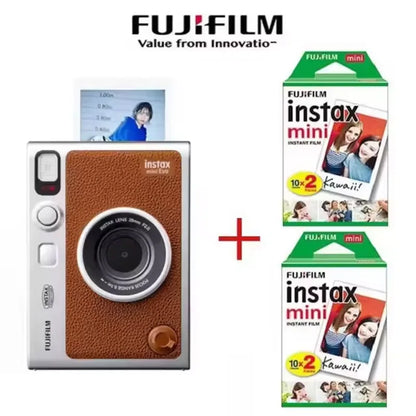 FUJIFILM Instax Mini EVO Instant Film Retro Camera Black , Brown Bare Metal Imaging Retro For 3 Inches Photographic Paper