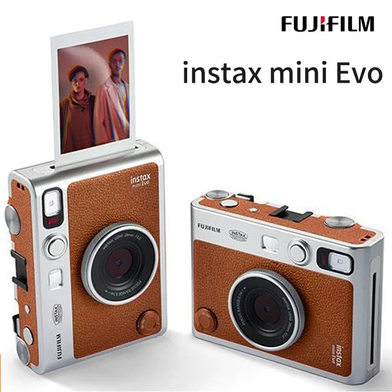 FUJIFILM Instax Mini EVO Instant Film Retro Camera Black , Brown Bare Metal Imaging Retro For 3 Inches Photographic Paper
