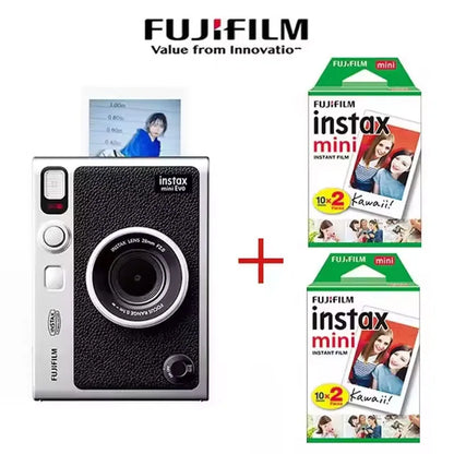 FUJIFILM Instax Mini EVO Instant Film Retro Camera Black , Brown Bare Metal Imaging Retro For 3 Inches Photographic Paper