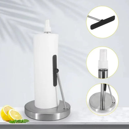 Stainless steel tissue holder with spray bottle Modern freestanding tissue holder for home kitchens
