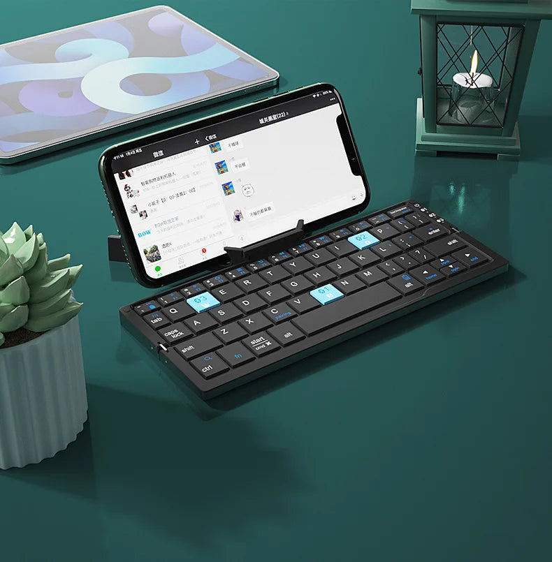 Ultra-Mini Folding Bluetooth Keyboard | 3-Device Wireless Pocket Keyboard