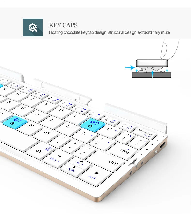 Ultra-Mini Folding Bluetooth Keyboard | 3-Device Wireless Pocket Keyboard