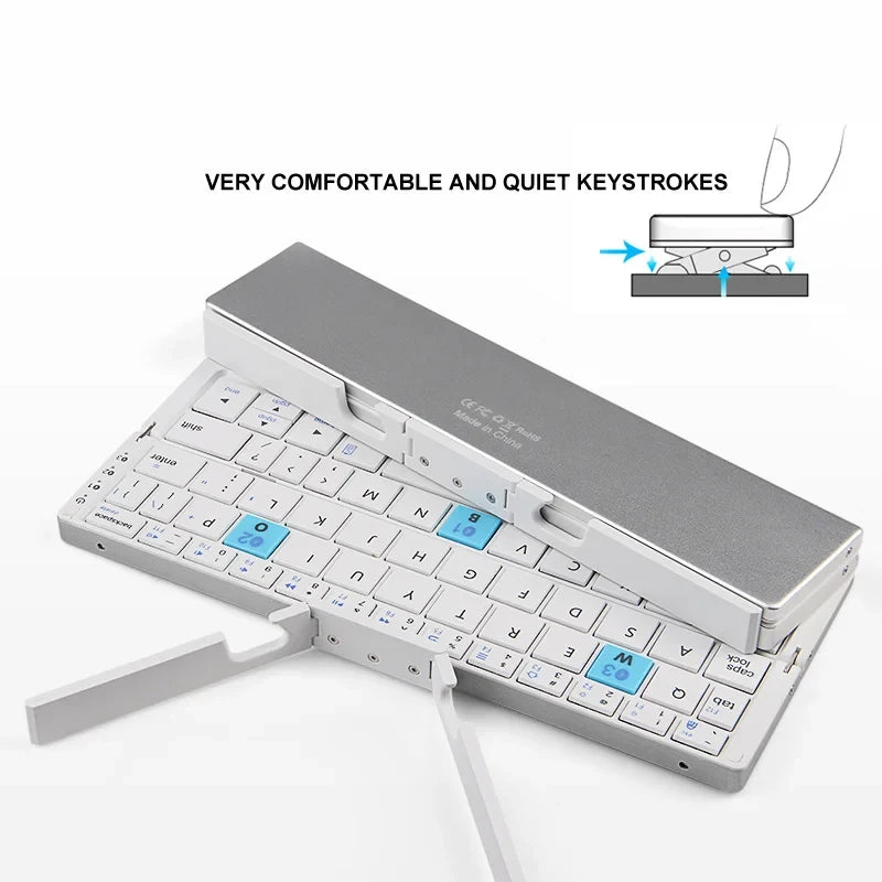 Ultra-Mini Folding Bluetooth Keyboard | 3-Device Wireless Pocket Keyboard