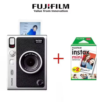 FUJIFILM Instax Mini EVO Instant Film Retro Camera Black , Brown Bare Metal Imaging Retro For 3 Inches Photographic Paper