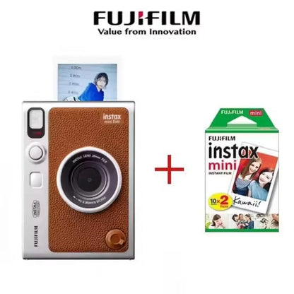FUJIFILM Instax Mini EVO Instant Film Retro Camera Black , Brown Bare Metal Imaging Retro For 3 Inches Photographic Paper